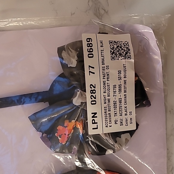 SAVAGE X FENTY NIGHT BLOOM PASTIES BRALETTE (XS-XL) BLACK CAVIAR BEDTIME BOUQUET - Picture 5 of 6